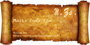 Maitz Zsófia névjegykártya
